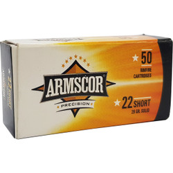 Armscor Rimfire 22 Short 29 Gr Solid Point 50 Box