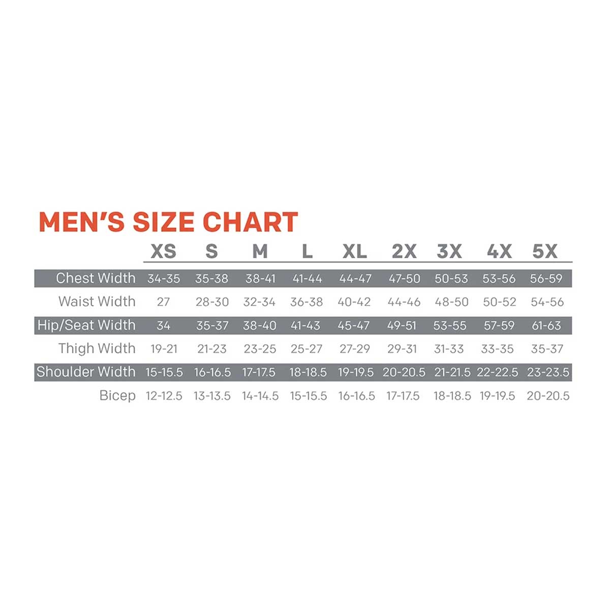 Grundens Herkules Size Chart