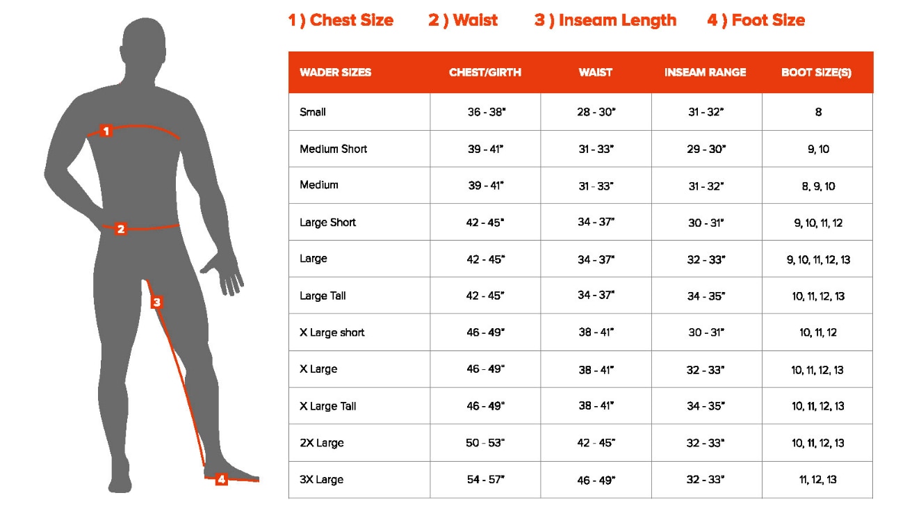 Sitka Waders Size Chart